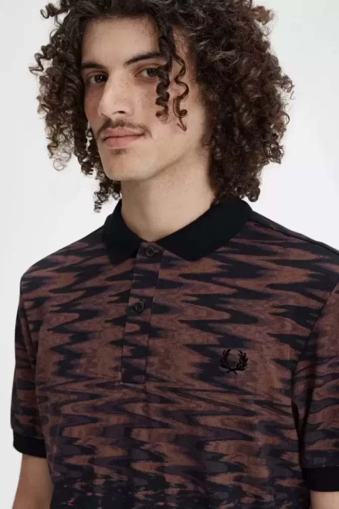 Tricou polo pentru bărbați cu grafică Wave Tricou polo pentru bărbați cu grafică Wave