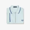 Tricou polo pentru bărbați cu guler cu fermoar și crep pique Tricou polo pentru bărbați cu guler cu fermoar și crep pique