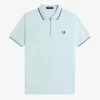 Tricou polo pentru bărbați cu guler cu fermoar și crep pique Tricou polo pentru bărbați cu guler cu fermoar și crep pique
