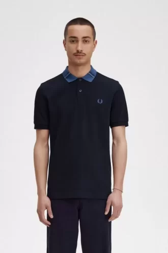 Tricou polo pentru bărbați cu guler grafic