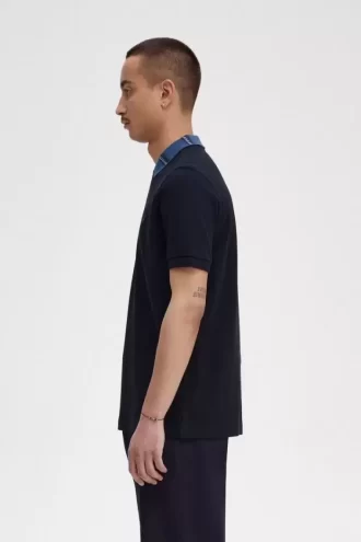 Tricou polo pentru bărbați cu guler grafic