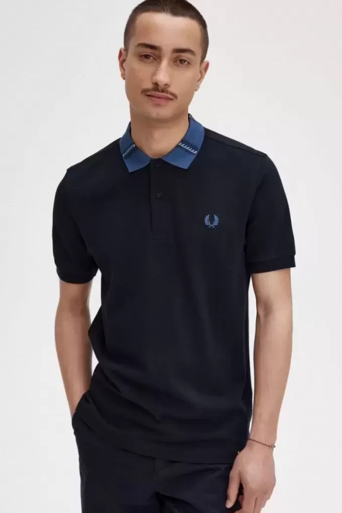 Tricou polo pentru bărbați cu guler grafic Tricou polo pentru bărbați cu guler grafic