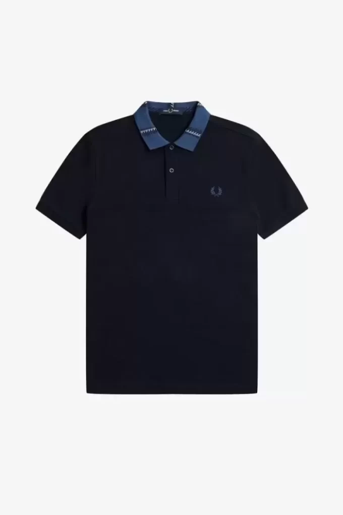 Tricou polo pentru bărbați cu guler grafic Tricou polo pentru bărbați cu guler grafic