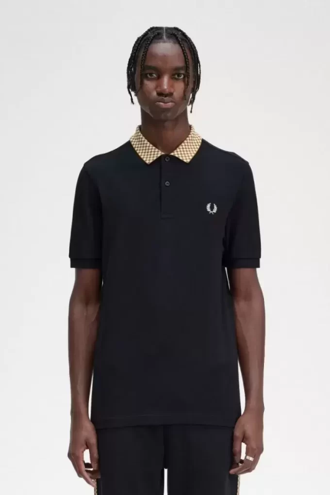 Tricou polo pentru bărbați cu guler în carouri Tricou polo pentru bărbați cu guler în carouri