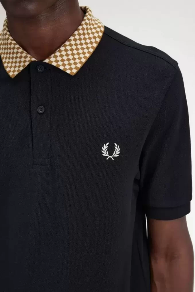 Tricou polo pentru bărbați cu guler în carouri Tricou polo pentru bărbați cu guler în carouri