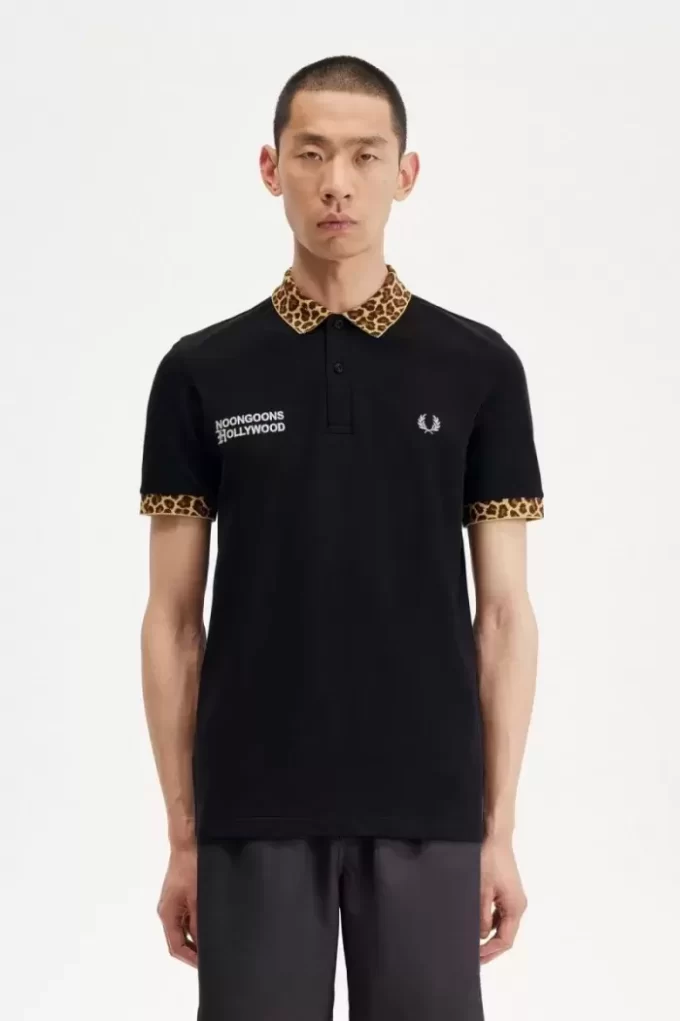 Tricou polo pentru bărbați cu imprimeu leopard Noongoons Tricou polo pentru bărbați cu imprimeu leopard Noongoons