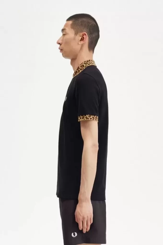 Tricou polo pentru bărbați cu imprimeu leopard Noongoons Tricou polo pentru bărbați cu imprimeu leopard Noongoons