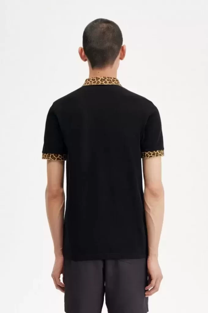 Tricou polo pentru bărbați cu imprimeu leopard Noongoons Tricou polo pentru bărbați cu imprimeu leopard Noongoons