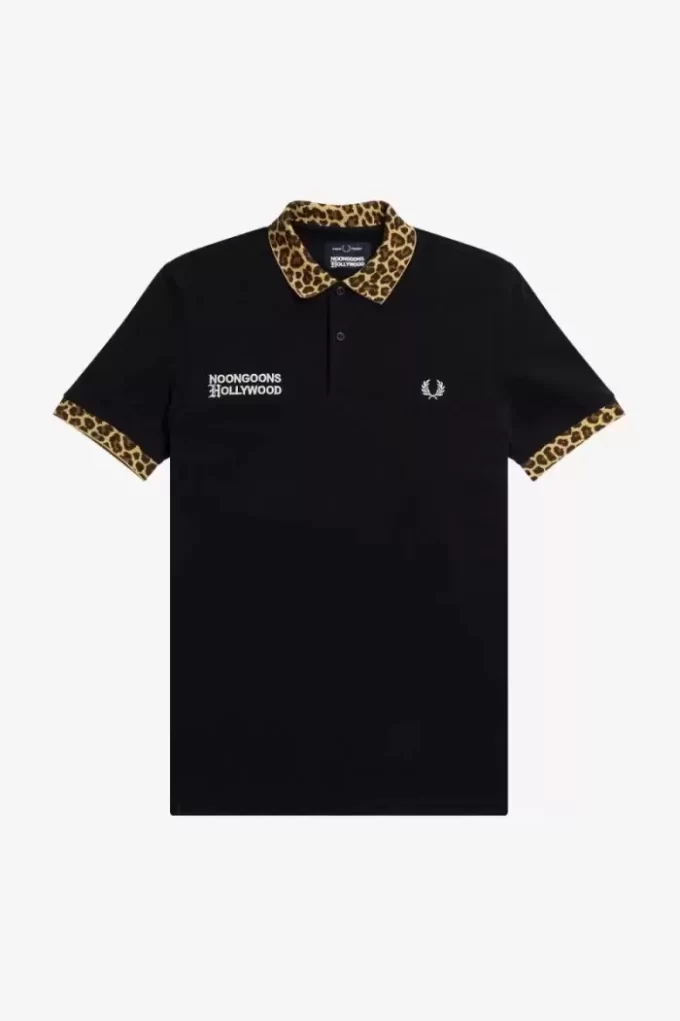 Tricou polo pentru bărbați cu imprimeu leopard Noongoons Tricou polo pentru bărbați cu imprimeu leopard Noongoons