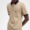 Tricou polo pentru bărbați cu imprimeu micro-chequerboard Tricou polo pentru bărbați cu imprimeu micro-chequerboard