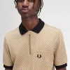 Tricou polo pentru bărbați cu imprimeu micro-chequerboard Tricou polo pentru bărbați cu imprimeu micro-chequerboard