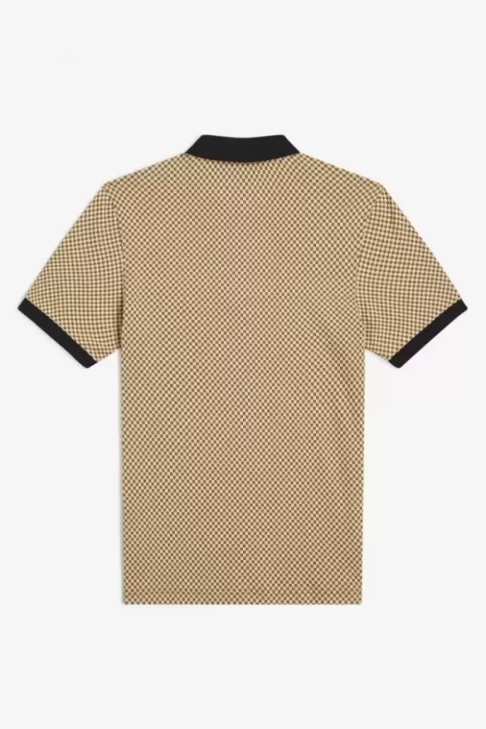 Tricou polo pentru bărbați cu imprimeu micro-chequerboard Tricou polo pentru bărbați cu imprimeu micro-chequerboard