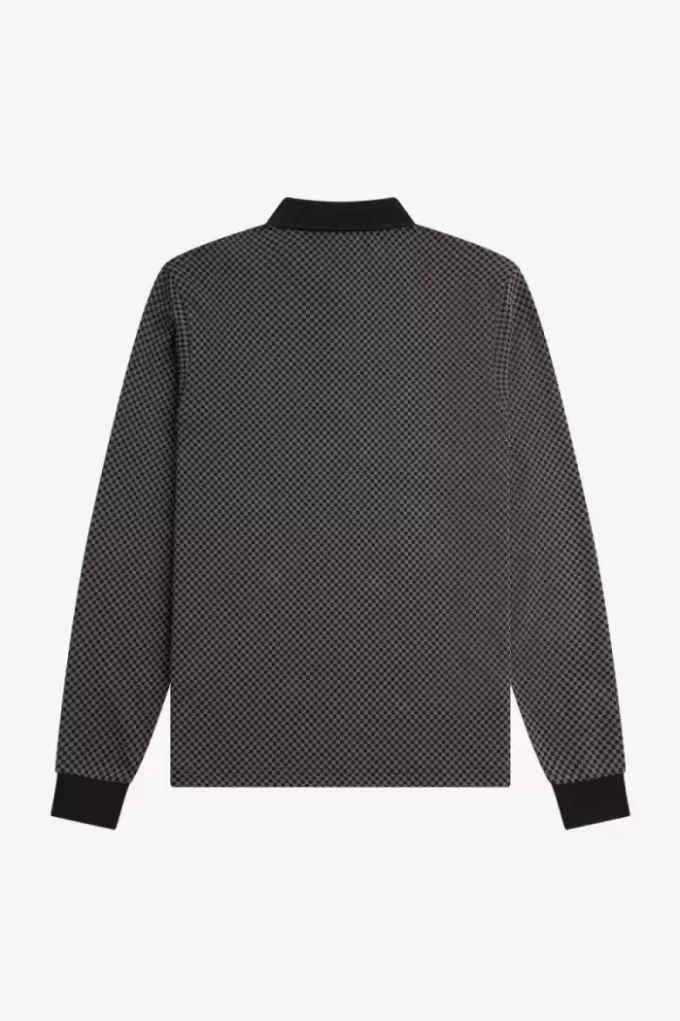 Tricou polo pentru bărbați cu imprimeu micro-chequerboard Tricou polo pentru bărbați cu imprimeu micro-chequerboard