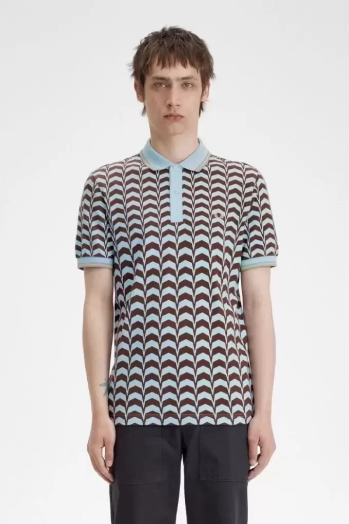 Tricou polo pentru bărbați cu imprimeu îndrăzneț Tricou polo pentru bărbați cu imprimeu îndrăzneț