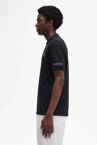 Tricou polo pentru bărbați cu mânecă imprimată