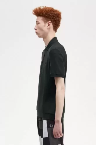 Tricou polo pentru bărbați din bumbac cu model fagure de miere Tricou polo pentru bărbați din bumbac cu model fagure de miere
