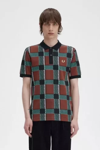 Tricou polo pentru bărbați Glitch Tartan Tricou polo pentru bărbați Glitch Tartan