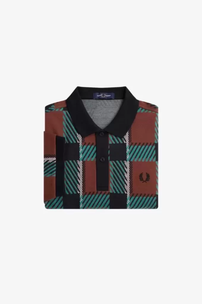 Tricou polo pentru bărbați Glitch Tartan Tricou polo pentru bărbați Glitch Tartan