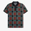 Tricou polo pentru bărbați Glitch Tartan Tricou polo pentru bărbați Glitch Tartan