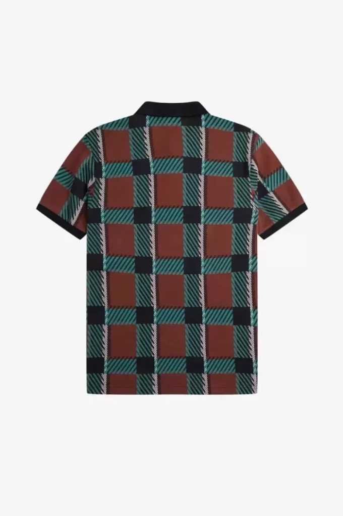 Tricou polo pentru bărbați Glitch Tartan Tricou polo pentru bărbați Glitch Tartan