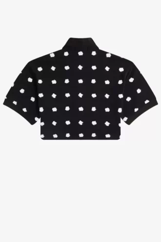 Tricou polo pentru damă în piqué cu imprimeu spot