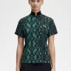 Tricou polo pentru femei cu imprimeu de șarpe Tricou polo pentru femei cu imprimeu de șarpe