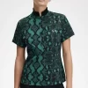 Tricou polo pentru femei cu imprimeu de șarpe Tricou polo pentru femei cu imprimeu de șarpe