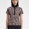 Tricou polo pentru femei cu imprimeu zebră Tricou polo pentru femei cu imprimeu zebră
