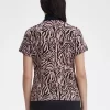 Tricou polo pentru femei cu imprimeu zebră Tricou polo pentru femei cu imprimeu zebră