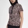 Tricou polo pentru femei cu imprimeu zebră Tricou polo pentru femei cu imprimeu zebră