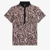 Tricou polo pentru femei cu imprimeu zebră Tricou polo pentru femei cu imprimeu zebră