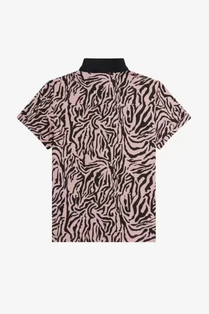 Tricou polo pentru femei cu imprimeu zebră Tricou polo pentru femei cu imprimeu zebră
