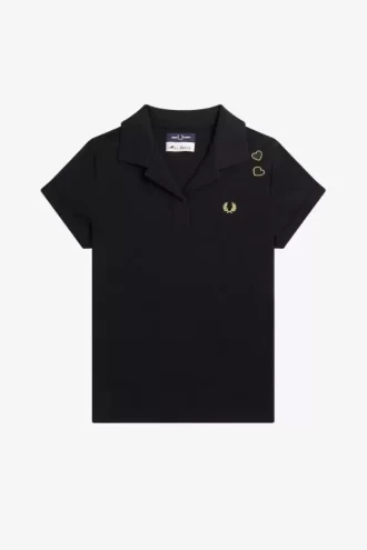 Tricou polo pentru femei din piqué cu guler deschis