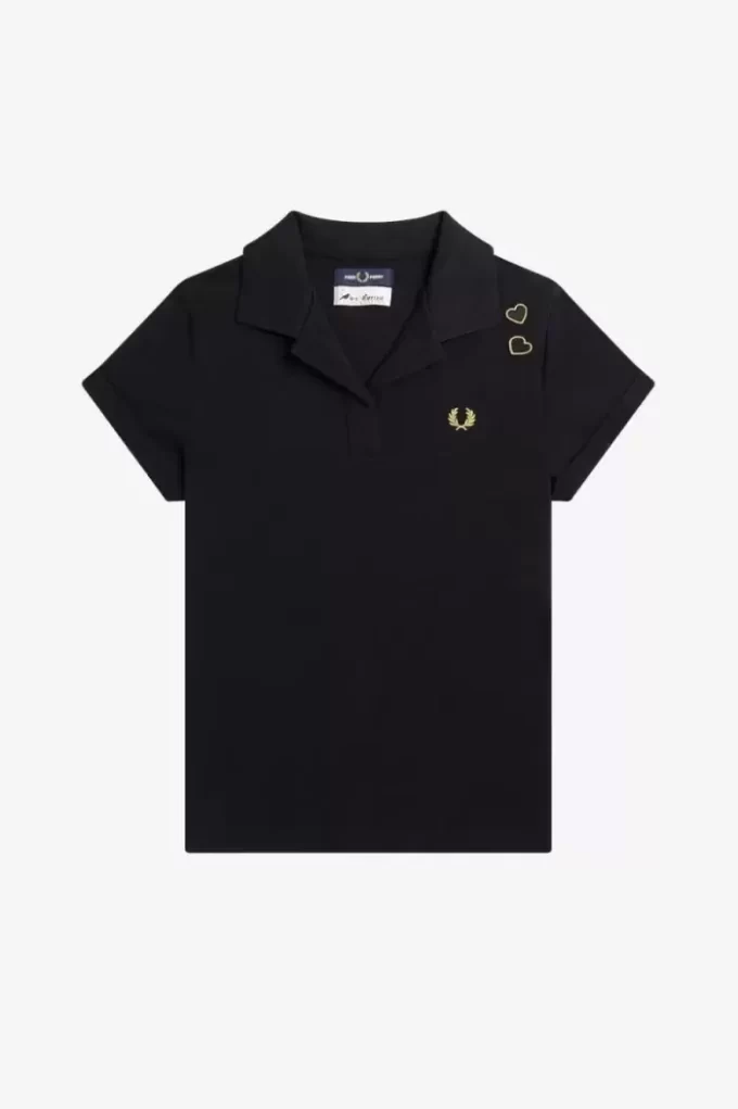 Tricou polo pentru femei din piqué cu guler deschis Tricou polo pentru femei din piqué cu guler deschis