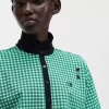 Tricou polo scurt cu imprimeu cartofi piqué pentru femei Tricou polo scurt cu imprimeu cartofi piqué pentru femei