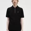 Tricou polo texturat cu fermoar pentru bărbați Tricou polo texturat cu fermoar pentru bărbați