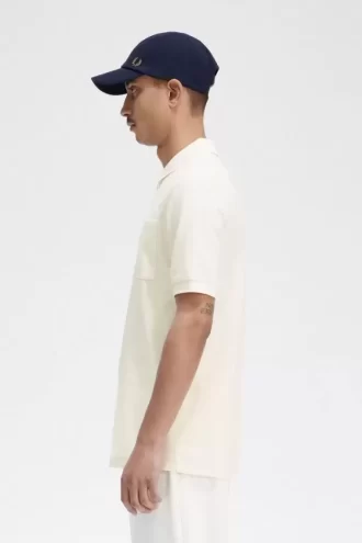 Tricou polo texturat cu fermoar pentru bărbați