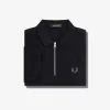 Tricou polo texturat cu fermoar pentru bărbați Tricou polo texturat cu fermoar pentru bărbați