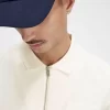 Tricou polo texturat cu fermoar pentru bărbați Tricou polo texturat cu fermoar pentru bărbați