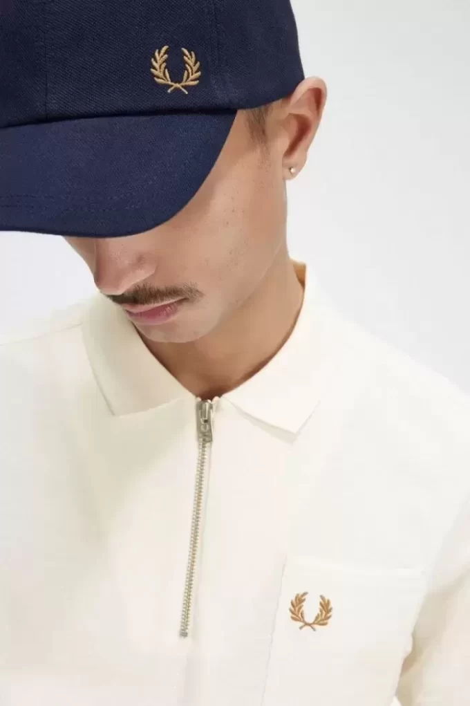 Tricou polo texturat cu fermoar pentru bărbați Tricou polo texturat cu fermoar pentru bărbați
