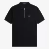 Tricou polo texturat cu fermoar pentru bărbați Tricou polo texturat cu fermoar pentru bărbați