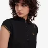 Tricou polo tricotat metalic pentru femei Tricou polo tricotat metalic pentru femei