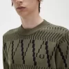 Tricou tricotat pentru bărbați cu panouri Argyle Tricou tricotat pentru bărbați cu panouri Argyle