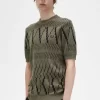 Tricou tricotat pentru bărbați cu panouri Argyle Tricou tricotat pentru bărbați cu panouri Argyle