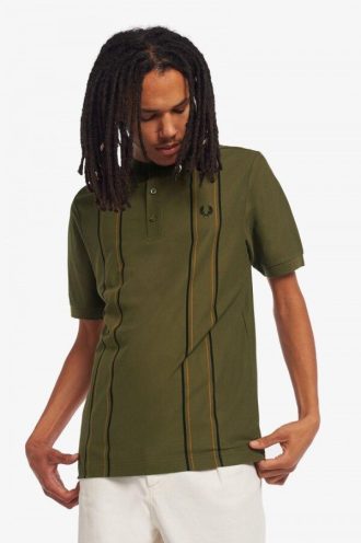 Tricouri polo Henley cu dungi