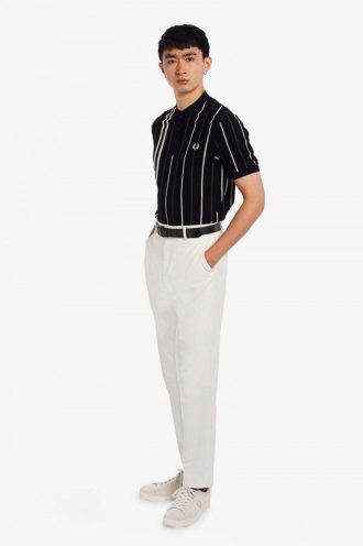 Tricouri polo Henley cu dungi