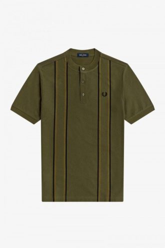 Tricouri polo Henley cu dungi